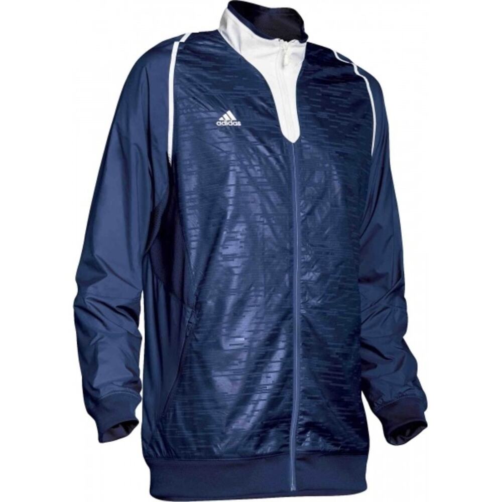 Adidas Mens Lightweight Climalite Jacket Windbreaker Athletic Blue & White Large - Picture 2 of 10